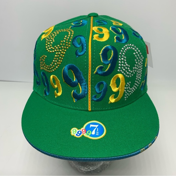 Gino Green Global Green Yellow Teal Studded 59FIFTY Hat - Picture 5 of 5